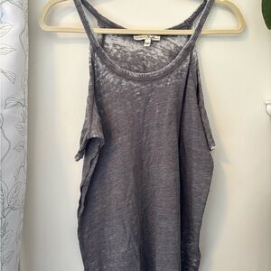Express Gray Asymmetrical Cut Out Tank Top